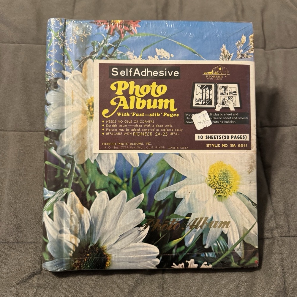 Vintage Pioneer Photo Album 20 Pages Self Adhesive Daisies Sealed NOS